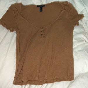 brown/ dark tan ribbed shirt from forever 21 only worn a few times
